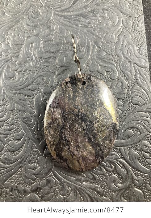 Oval Shaped Pyrite and Black Jasper Stone Jewelry Pendant Ornament - #FchcfXbn4rA-4