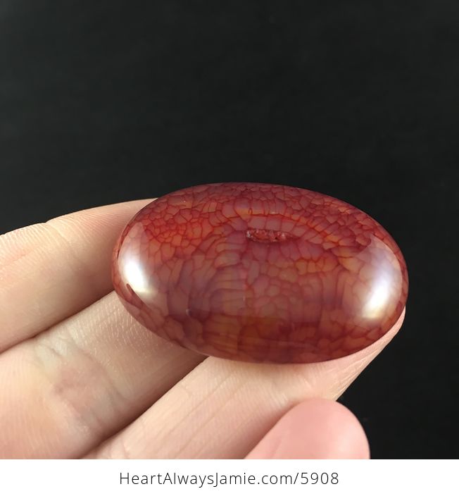 Oval Shaped Red Dragon Veins Agate Stone Cabochon - #ZecAZZ552jA-4
