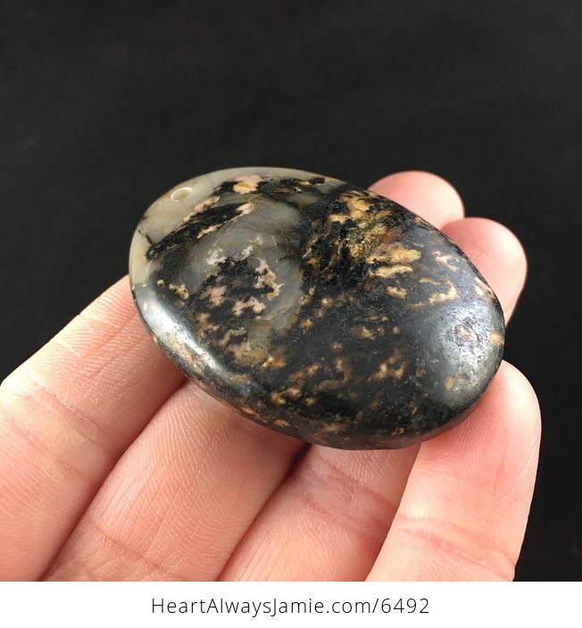 Oval Shaped Rhodonite Stone Jewelry Pendant - #WmcH9xbOUy0-4
