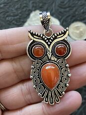 Owl Carnelian Crystal Gemstone Stone Jewelry Pendant #NaZjLs9P2CM