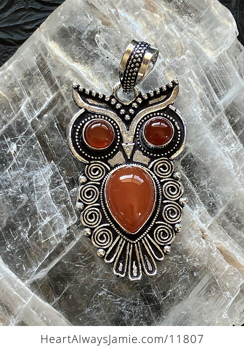 Owl Carnelian Crystal Gemstone Stone Jewelry Pendant - #NaZjLs9P2CM-5
