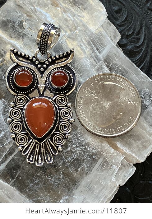 Owl Carnelian Crystal Gemstone Stone Jewelry Pendant - #NaZjLs9P2CM-6