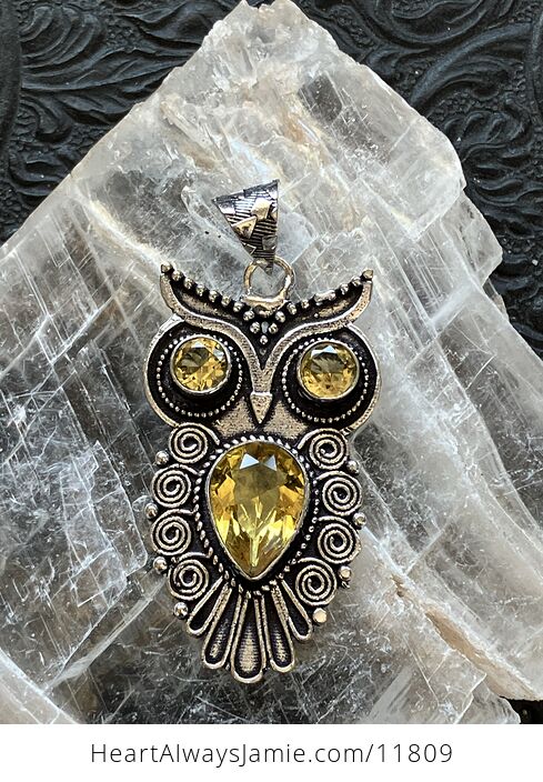 Owl Citrine Crystal Gemstone Stone Jewelry Pendant - #AxwfY2tdJqo-5