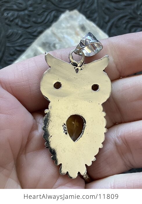 Owl Citrine Crystal Gemstone Stone Jewelry Pendant - #AxwfY2tdJqo-4