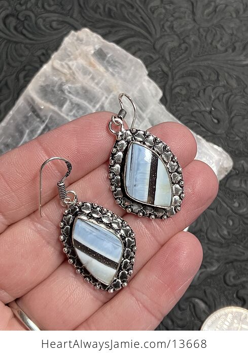 Owyhee Blue Opal Earrings Stone Crystal Jewelry - #QK33qSzbS3M-3