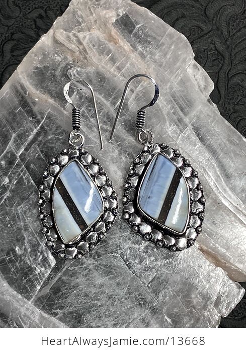 Owyhee Blue Opal Earrings Stone Crystal Jewelry - #QK33qSzbS3M-1