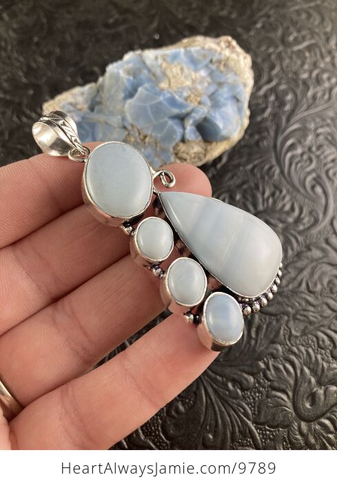 Owyhee Oregon Blue Opal Crystal Stone Jewelry Pendant - #GnQDZWGPsJM-5