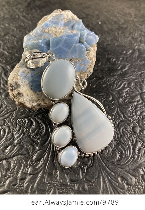 Owyhee Oregon Blue Opal Crystal Stone Jewelry Pendant - #GnQDZWGPsJM-2