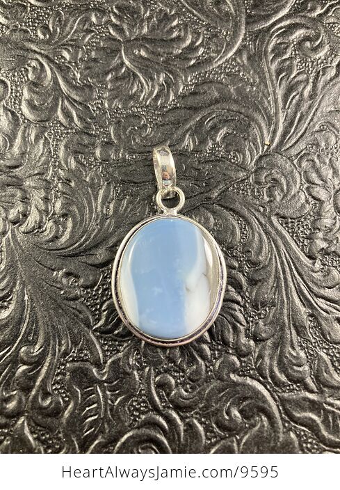 Owyhee Oregon Blue Opal Crystal Stone Jewelry Pendant - #KRqGrLFU7K8-4