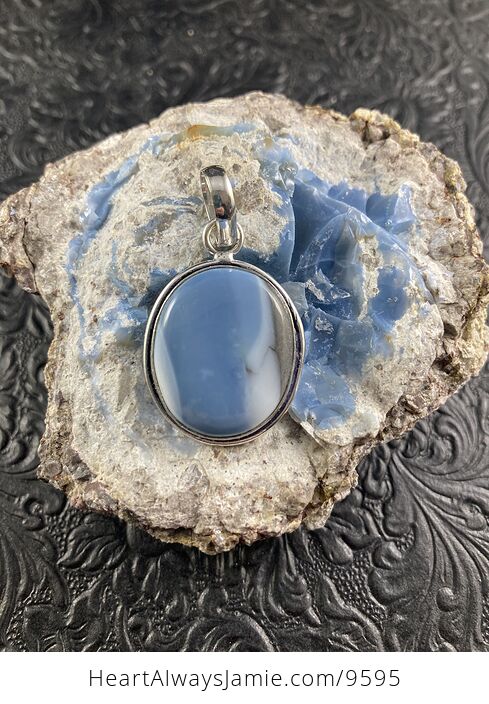 Owyhee Oregon Blue Opal Crystal Stone Jewelry Pendant - #KRqGrLFU7K8-1