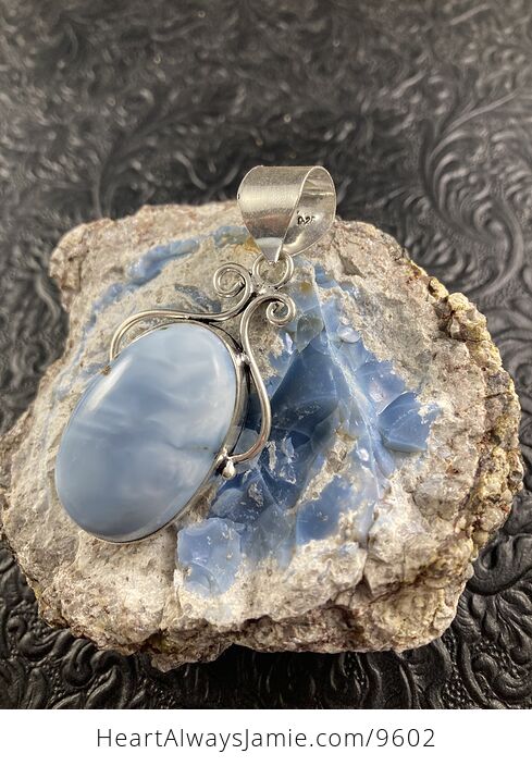 Owyhee Oregon Blue Opal Crystal Stone Jewelry Pendant - #LdGCAt5KSt4-3