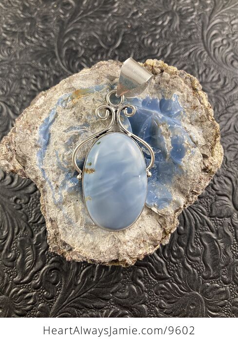 Owyhee Oregon Blue Opal Crystal Stone Jewelry Pendant - #LdGCAt5KSt4-1