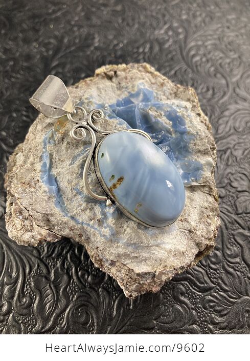 Owyhee Oregon Blue Opal Crystal Stone Jewelry Pendant - #LdGCAt5KSt4-2