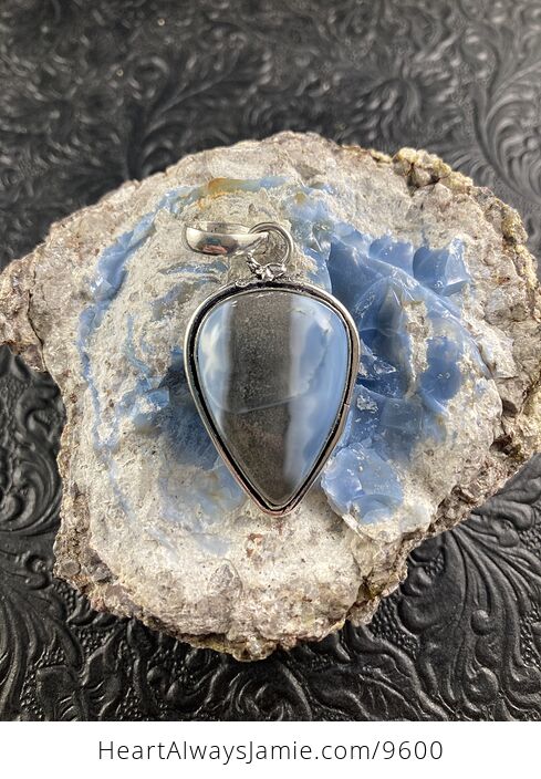 Owyhee Oregon Blue Opal Crystal Stone Jewelry Pendant - #LepPxFUkipc-1