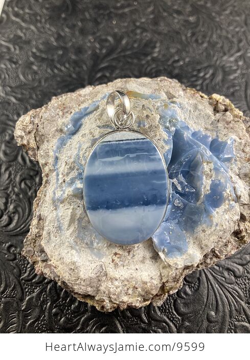 Owyhee Oregon Blue Opal Crystal Stone Jewelry Pendant - #PEfxn7vgiv8-1