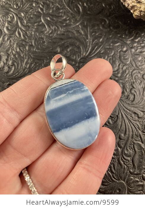 Owyhee Oregon Blue Opal Crystal Stone Jewelry Pendant - #PEfxn7vgiv8-2