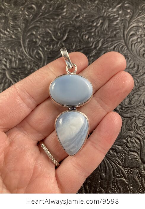 Owyhee Oregon Blue Opal Crystal Stone Jewelry Pendant - #fPwEErCSb6s-1