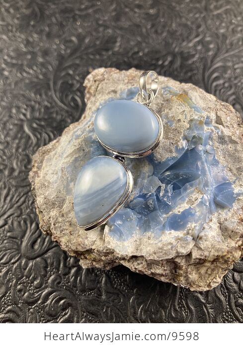Owyhee Oregon Blue Opal Crystal Stone Jewelry Pendant - #fPwEErCSb6s-3