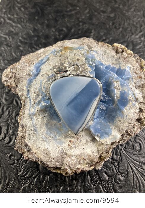 Owyhee Oregon Blue Opal Crystal Stone Jewelry Pendant - #iiS5iwGYur4-4