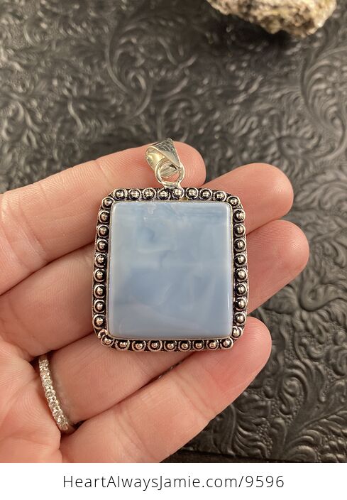 Owyhee Oregon Blue Opal Crystal Stone Jewelry Pendant - #m1UKdvRLWFs-3