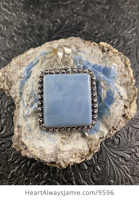Owyhee Oregon Blue Opal Crystal Stone Jewelry Pendant - #m1UKdvRLWFs-1