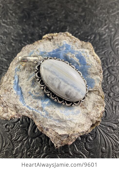 Owyhee Oregon Blue Opal Crystal Stone Jewelry Pendant - #tqjIhc25xNY-3