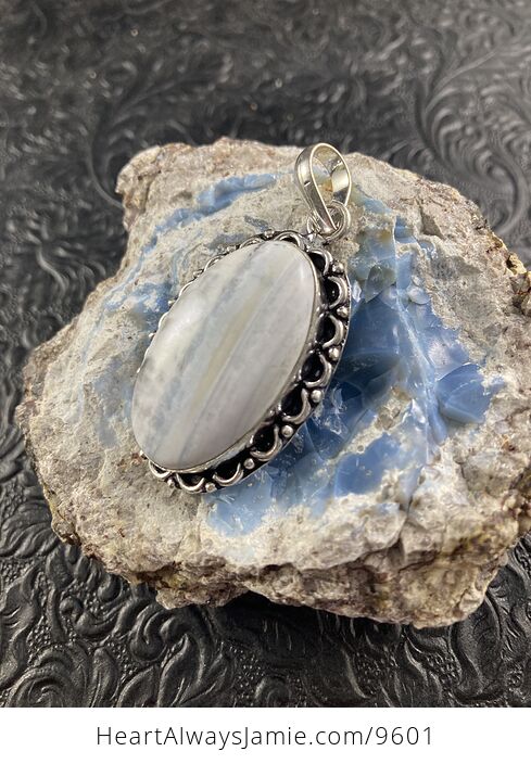Owyhee Oregon Blue Opal Crystal Stone Jewelry Pendant - #tqjIhc25xNY-2