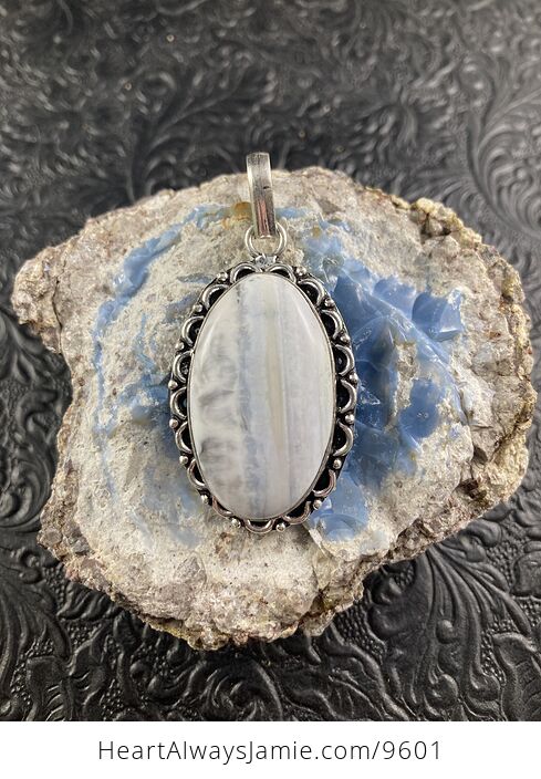 Owyhee Oregon Blue Opal Crystal Stone Jewelry Pendant - #tqjIhc25xNY-1