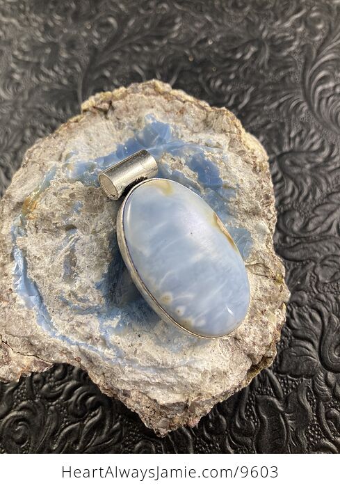 Owyhee Oregon Blue Opal Crystal Stone Jewelry Pendant - #vO6VtOpOCas-3
