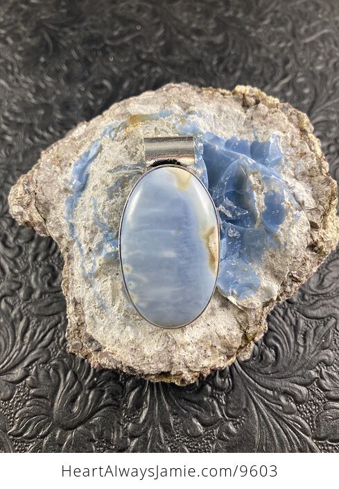 Owyhee Oregon Blue Opal Crystal Stone Jewelry Pendant - #vO6VtOpOCas-1