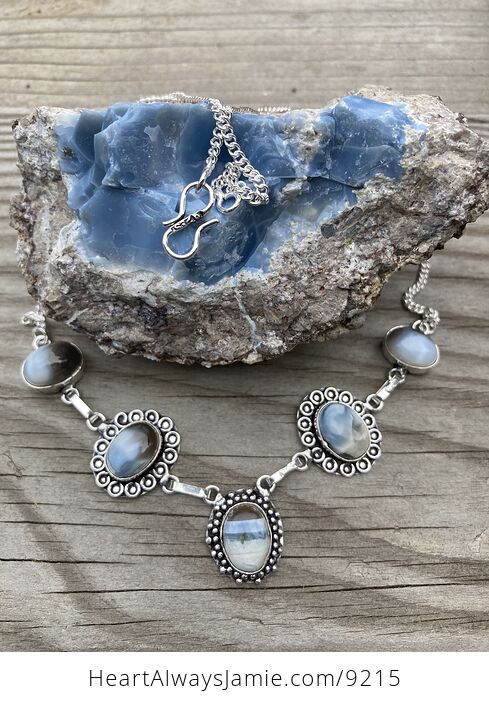 Owyhee Oregon Blue Opal Necklace - #otX09MxFKBI-1