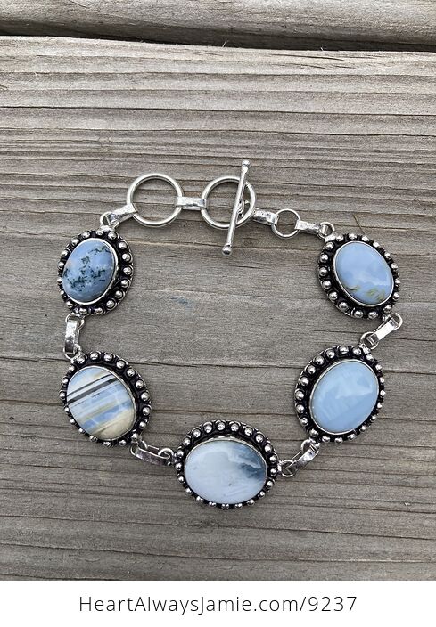 Owyhee Oregon Blue Opal Stone Bracelet - #AIIbpdYx8vA-1