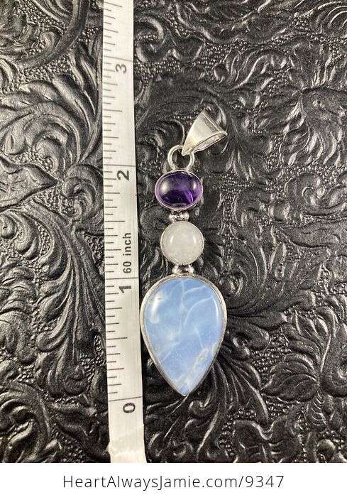 Owyhee Oregon Blue Opal Stone Crystal Jewelry Pendant - #3rN2JZ78yDk-4