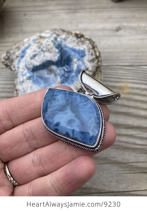 Owyhee Oregon Blue Opal Stone Jewelry Pendant - #xMgM4JOSgbc-3