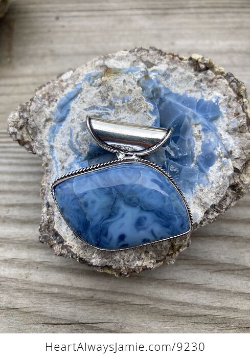 Owyhee Oregon Blue Opal Stone Jewelry Pendant - #xMgM4JOSgbc-1
