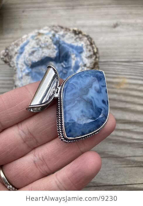 Owyhee Oregon Blue Opal Stone Jewelry Pendant - #xMgM4JOSgbc-4