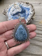 Owyhee Oregon Blue Opal Stone Pendant #NC86MtQbVFo