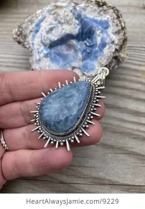 Owyhee Oregon Blue Opal Stone Pendant - #NC86MtQbVFo-3