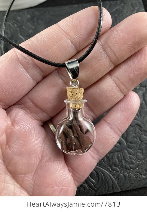 Pacific Madrone Arbutus Menziesii Bark in Glass with Cork Stopper Oregon Jewelry Pendant - #a8YhBFn5qUs-2
