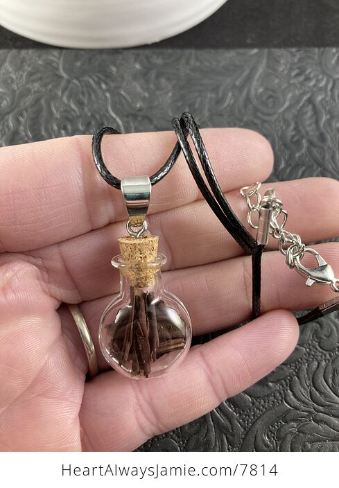 Pacific Madrone Arbutus Menziesii Bark Scrolls in Glass with Cork Stopper Oregon Jewelry Pendant - #bdejzSLbgPY-3