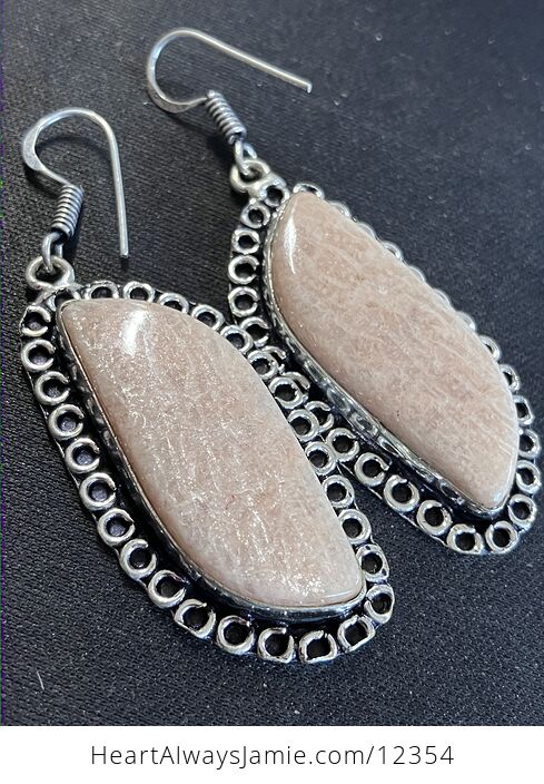 Peach Amazonite Crystal Gemstone Jewelry Earrings - #IkI5MU3W7LI-5