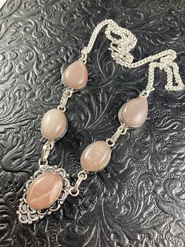 Peach Moonstone Crystal Jewelry Necklace #ecxR0BbhYKo