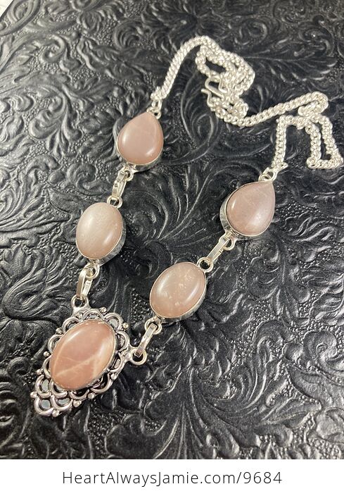 Peach Moonstone Crystal Jewelry Necklace - #ecxR0BbhYKo-1