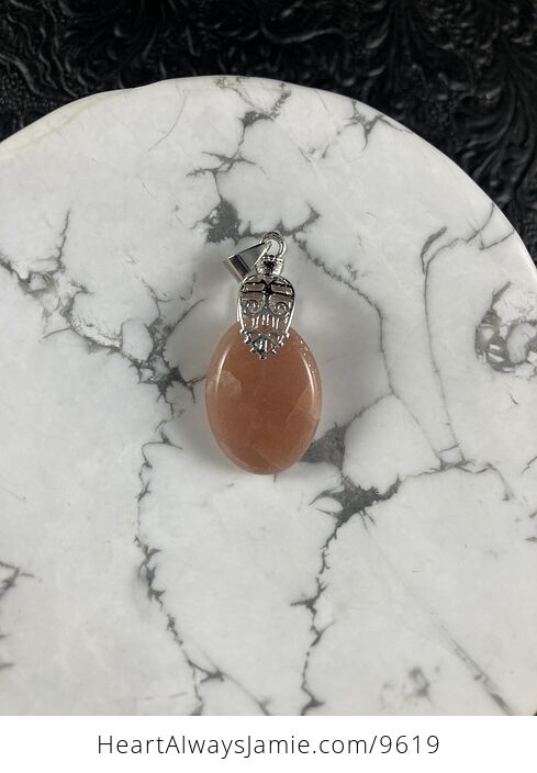 Peach Moonstone Crystal Stone Jewelry Pendant - #LtnP6ROGvdc-2