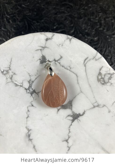 Peach Moonstone Crystal Stone Jewelry Pendant - #WB6kXwnUsEo-3