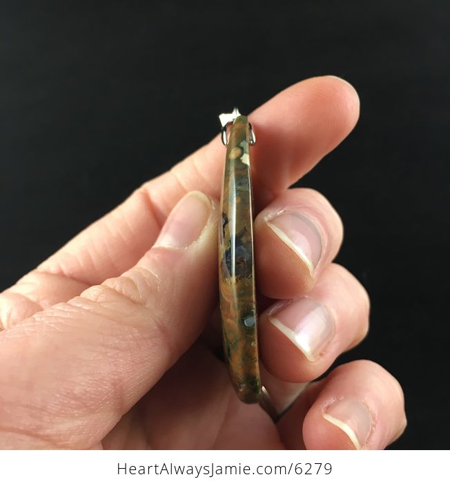 Peacock Jasper Stone Jewelry Pendant - #vR0hVy2S0ho-5