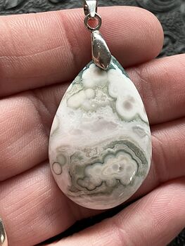 Pending for April Green White Tan Natural Ocean Jasper Stone Crystal Jewelry Pendant #oRMx3GN1Lwk