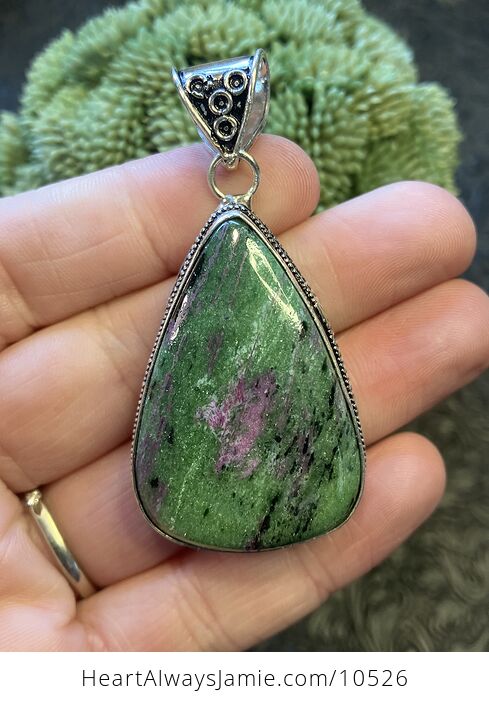 Pending Ruby in Zoisite Handcrafted Stone Jewelry Crystal Pendant - #N47VHTRlXbY-1