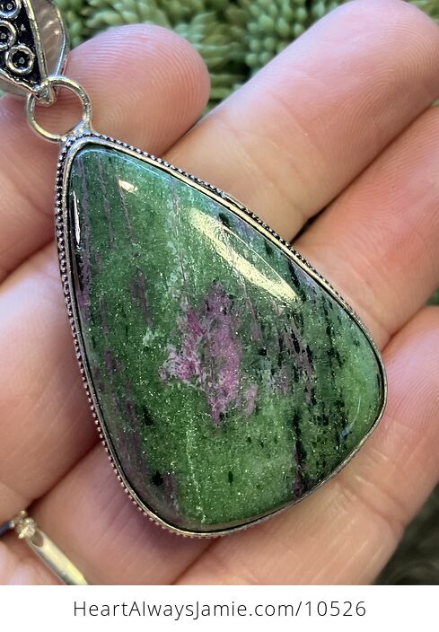 Pending Ruby in Zoisite Handcrafted Stone Jewelry Crystal Pendant - #N47VHTRlXbY-3
