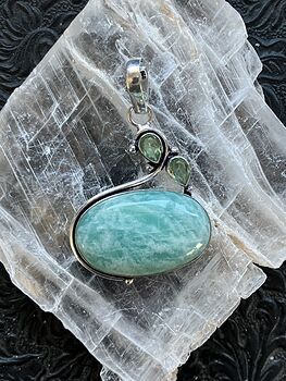 Peridot and Amazonite Crystal Gemstone Jewelry Pendant #8RjEDMv8l8g